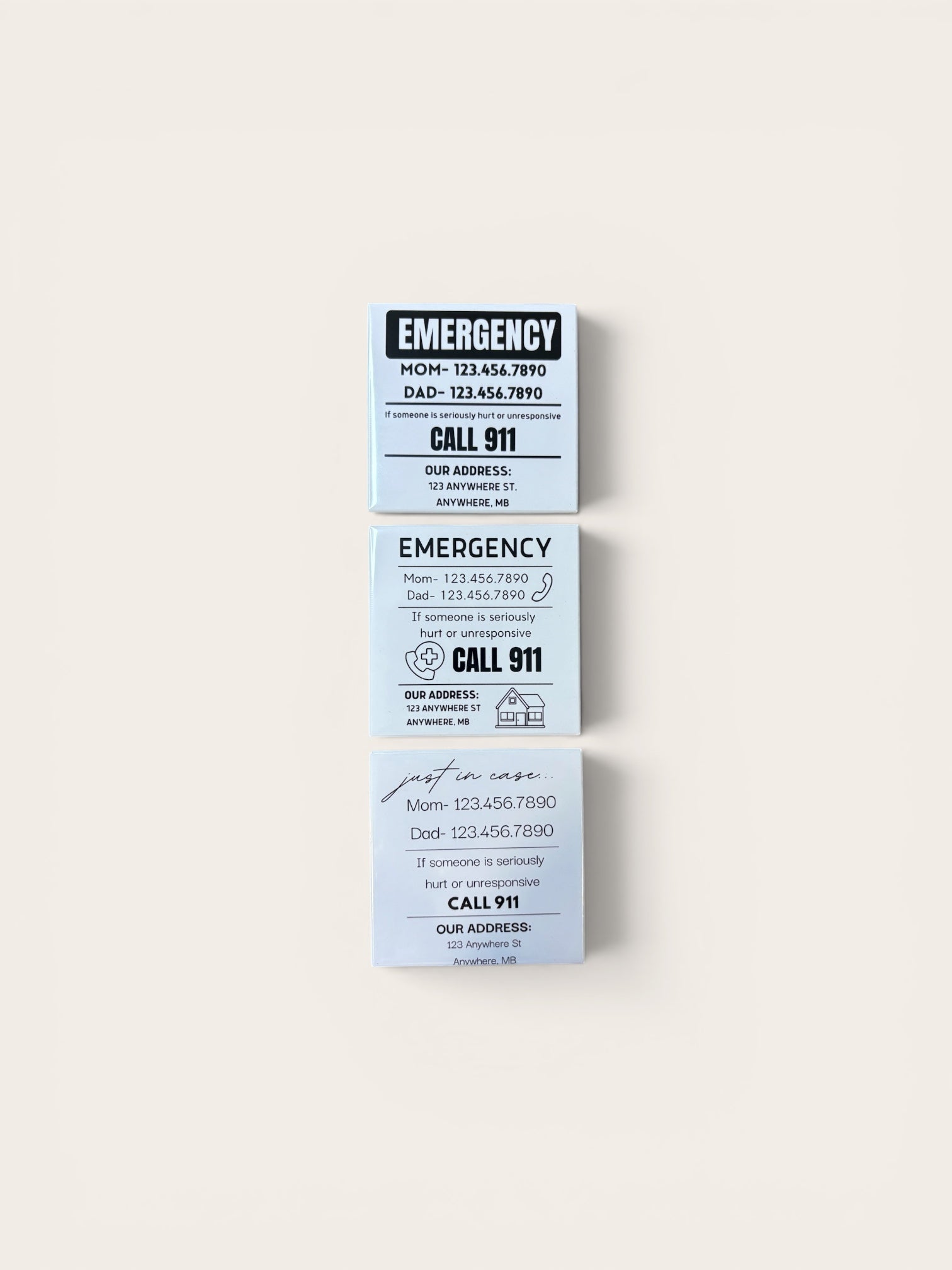 Custom Emergency Contact Magnet