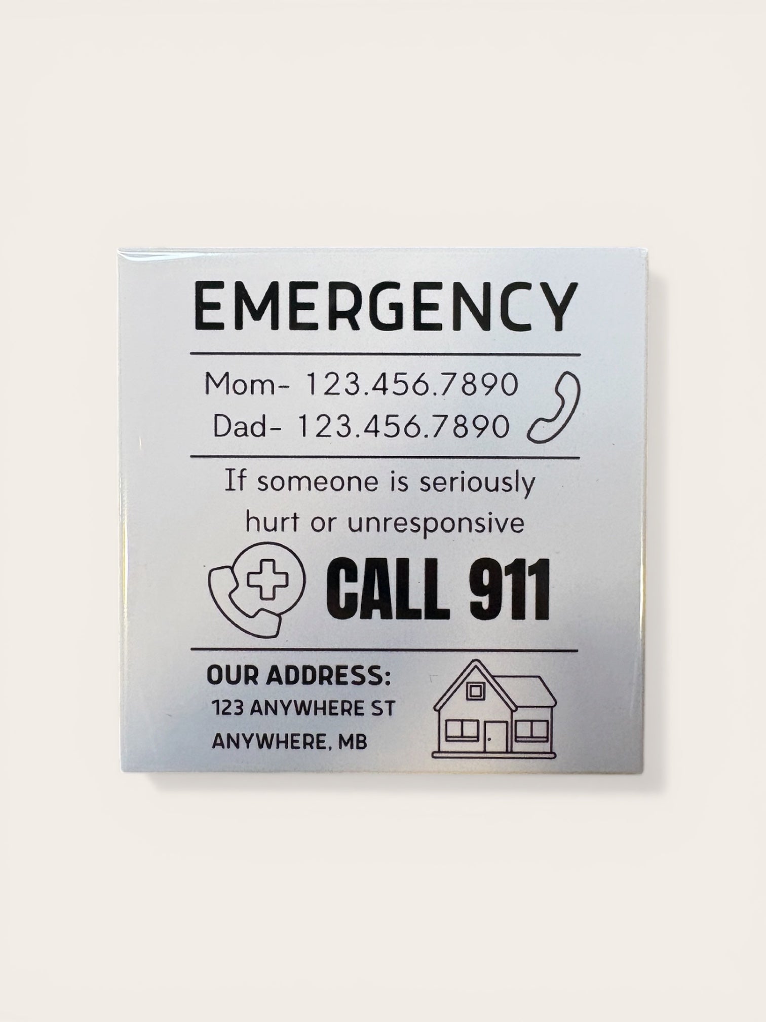 Custom Emergency Contact Magnet